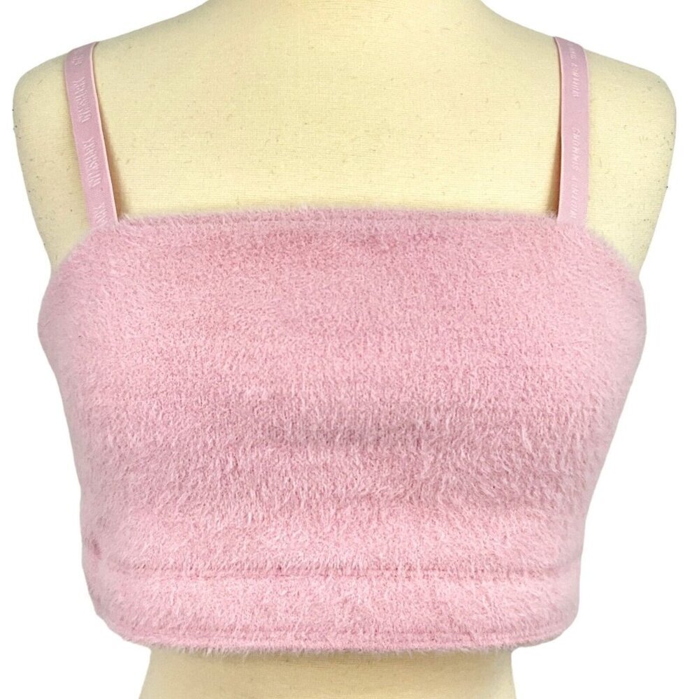 Gymshark Women's M Whitney Eyelash Knit Bandeau Petal Pink Lounge Casual